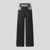Wide fit stylish contrast jeans for men
