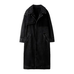 Winter v-neck jean coat for ladies