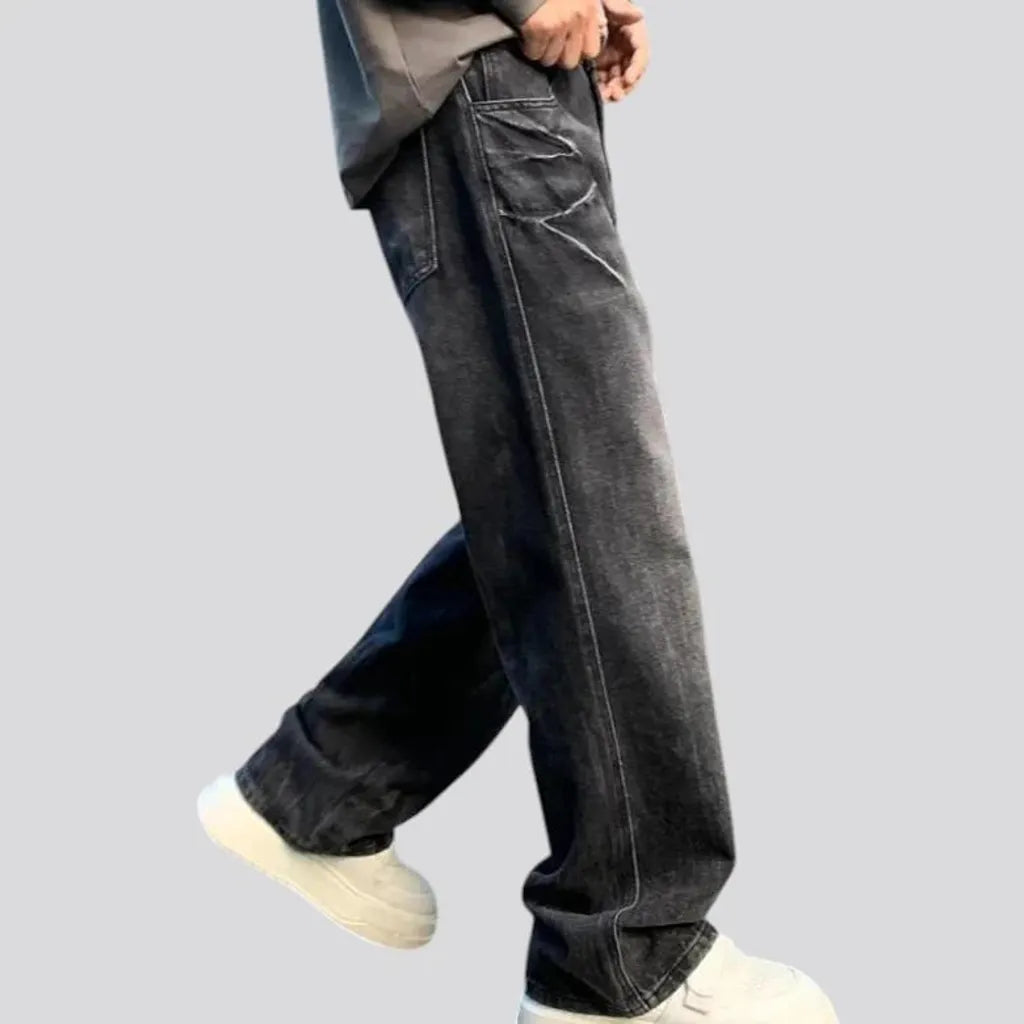 Mid rise baggy vintage jeans for men
