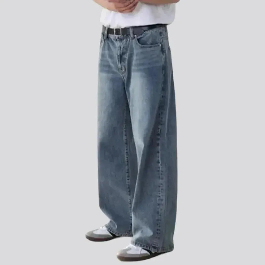 Mid-waist baggy jeans for men
