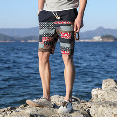Natsu Short Pants Blue/Red Patch