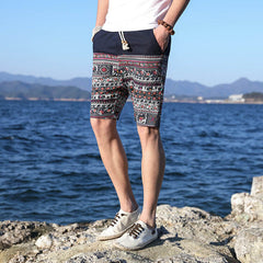 Natsu Short Pants Black/Red Ethnic