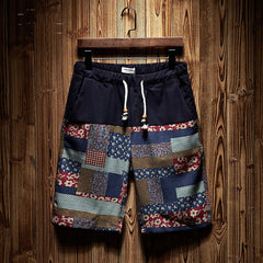 Natsu Short Pants Blue/Red Patch