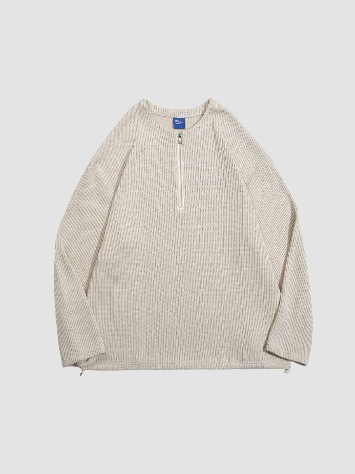 Retro Half Open Collar Knitted Sweater