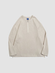 Retro Half Open Collar Knitted Sweater