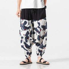 Nettai Harem Pants White Crane
