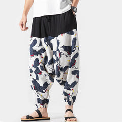 Nettai Harem Pants White Crane