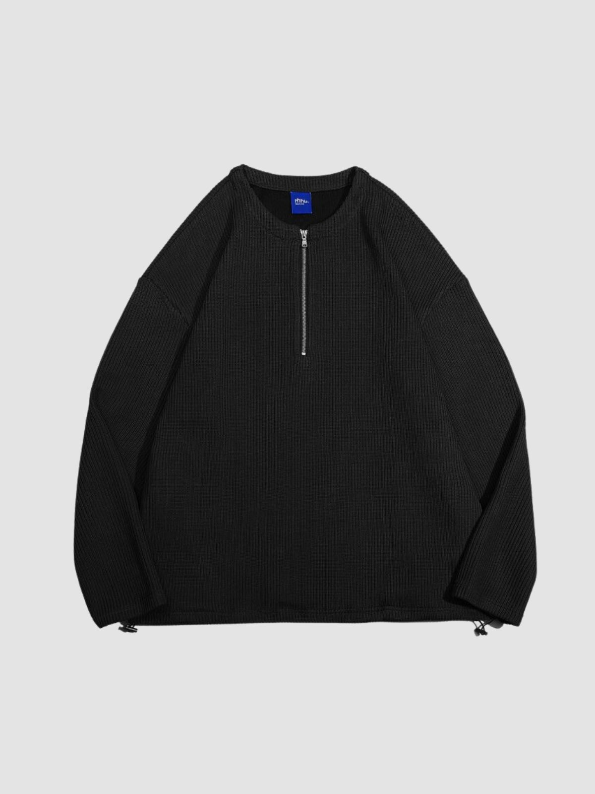 Retro Half Open Collar Knitted Sweater