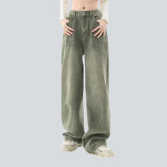 Pale green vintage baggy jeans