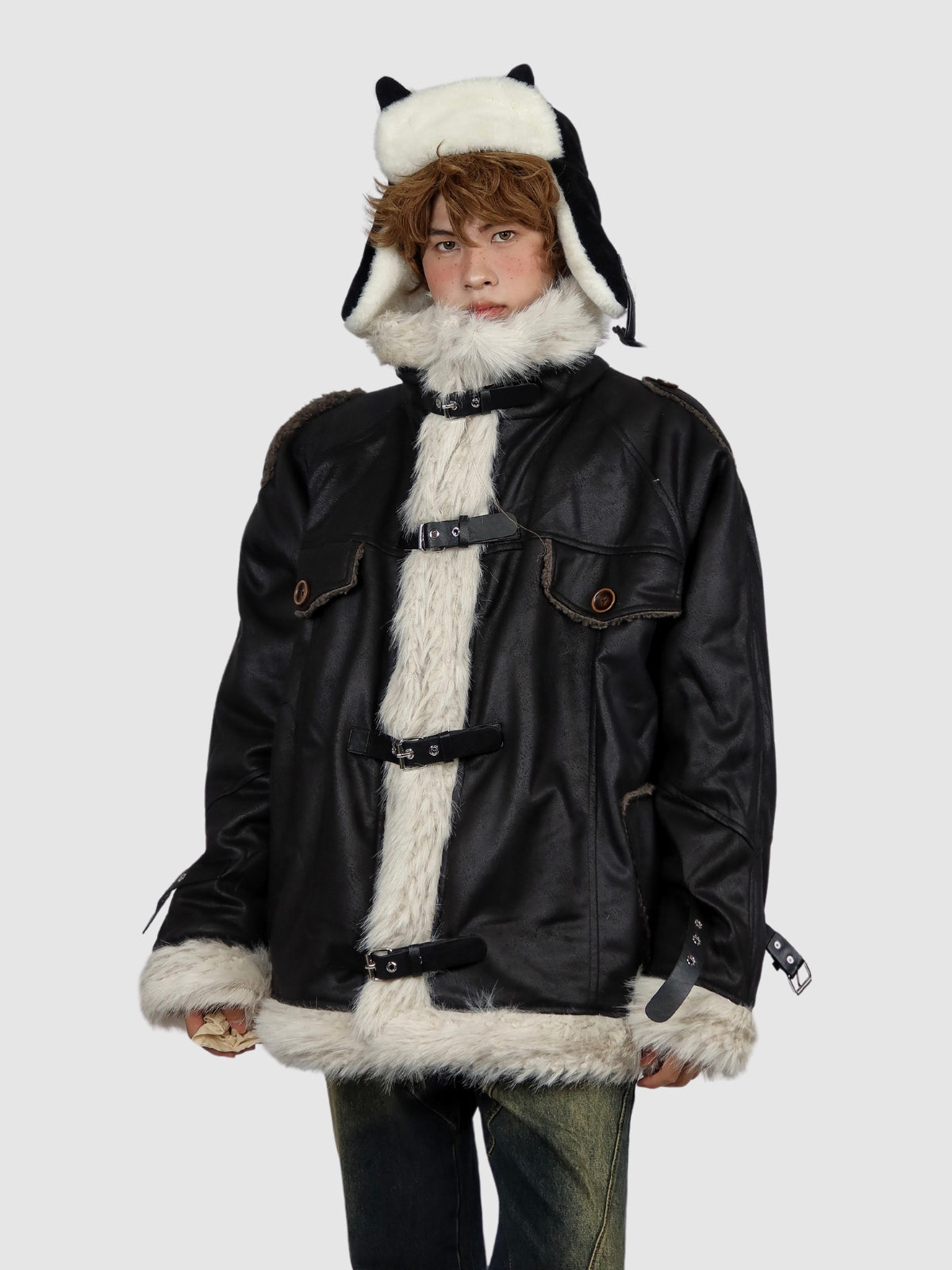 Retro One-Piece Wool Winter Fur Lamp Coat