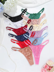 12pcs/pack Low Waist Multi-color Sexy Lace Women's g-string Underwear