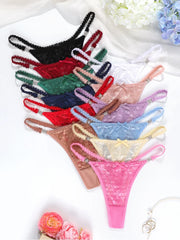 12pcs/pack Low Waist Multi-color Sexy Lace Women's g-string Underwear