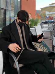 Loose Mid-length Cashmere Windbreaker Coat