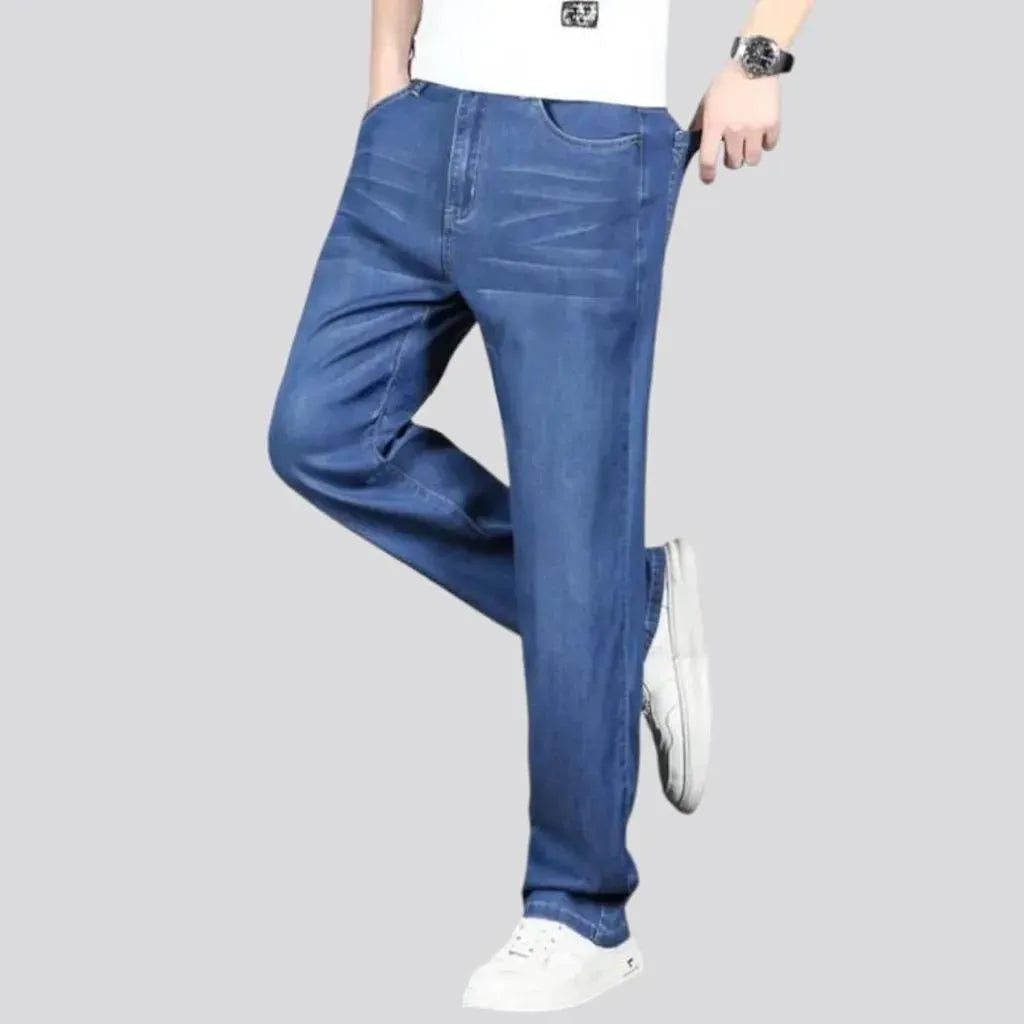 Lyocell men's high-waist jeans