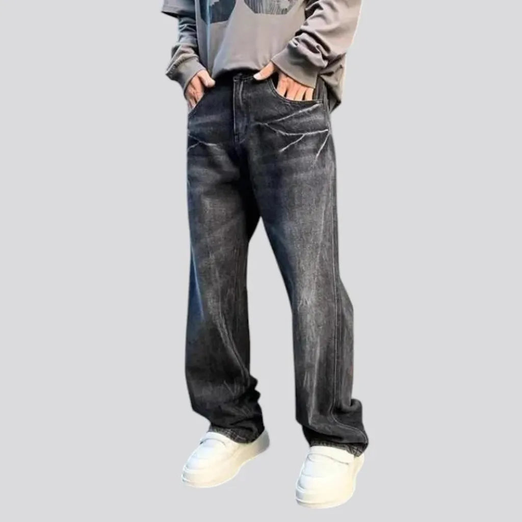 Mid rise baggy vintage jeans for men
