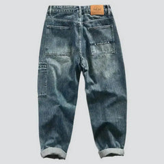 Moderate-dye mid waisted jeans for men