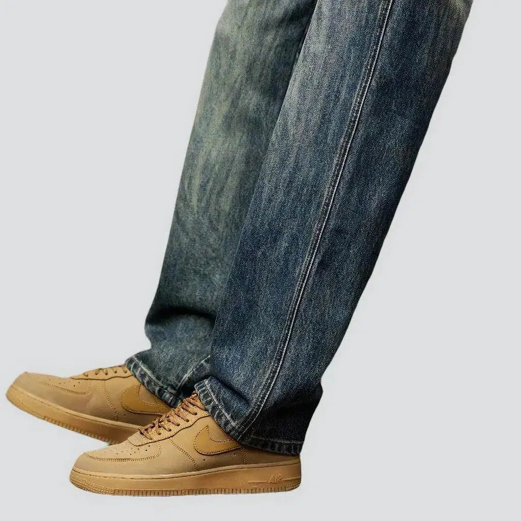 Dark-wash men's vintage jeans