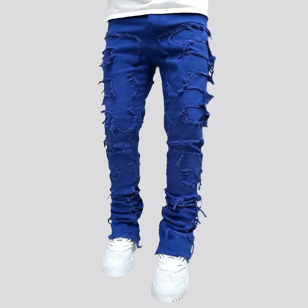 Floor-length street jeans for men