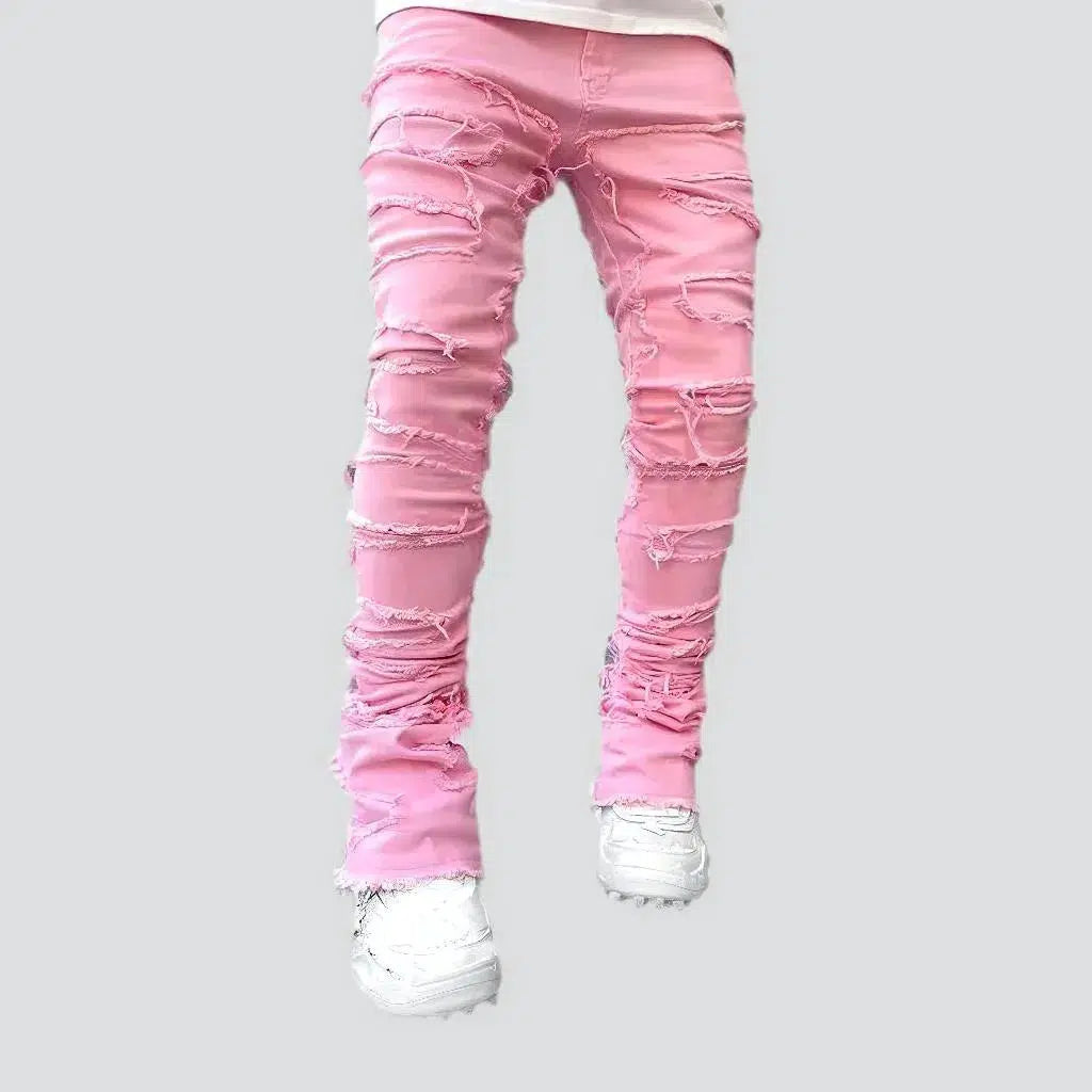Floor-length street jeans for men