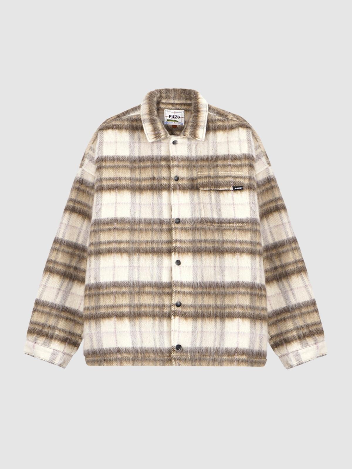 Vintage Loose Woolen Plaid Jacket