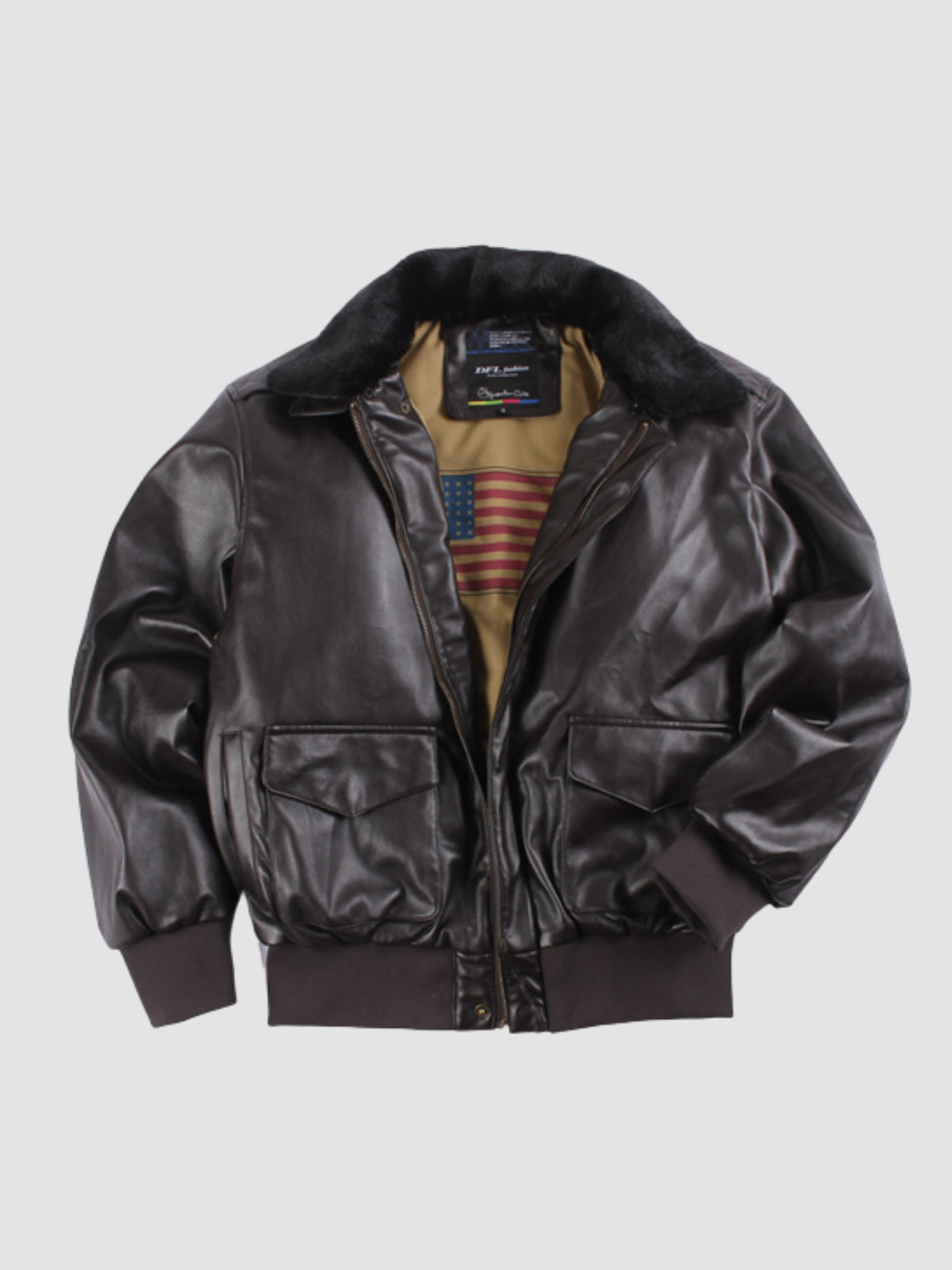 Retro Leather Fur Collar Oversized Jacket