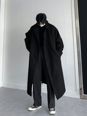 Double Sided Brown Long Woolen Coat