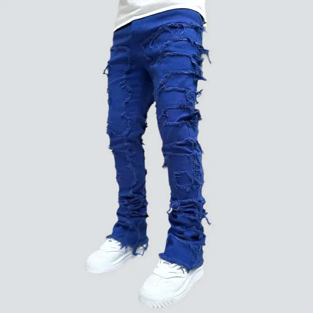 Floor-length street jeans for men