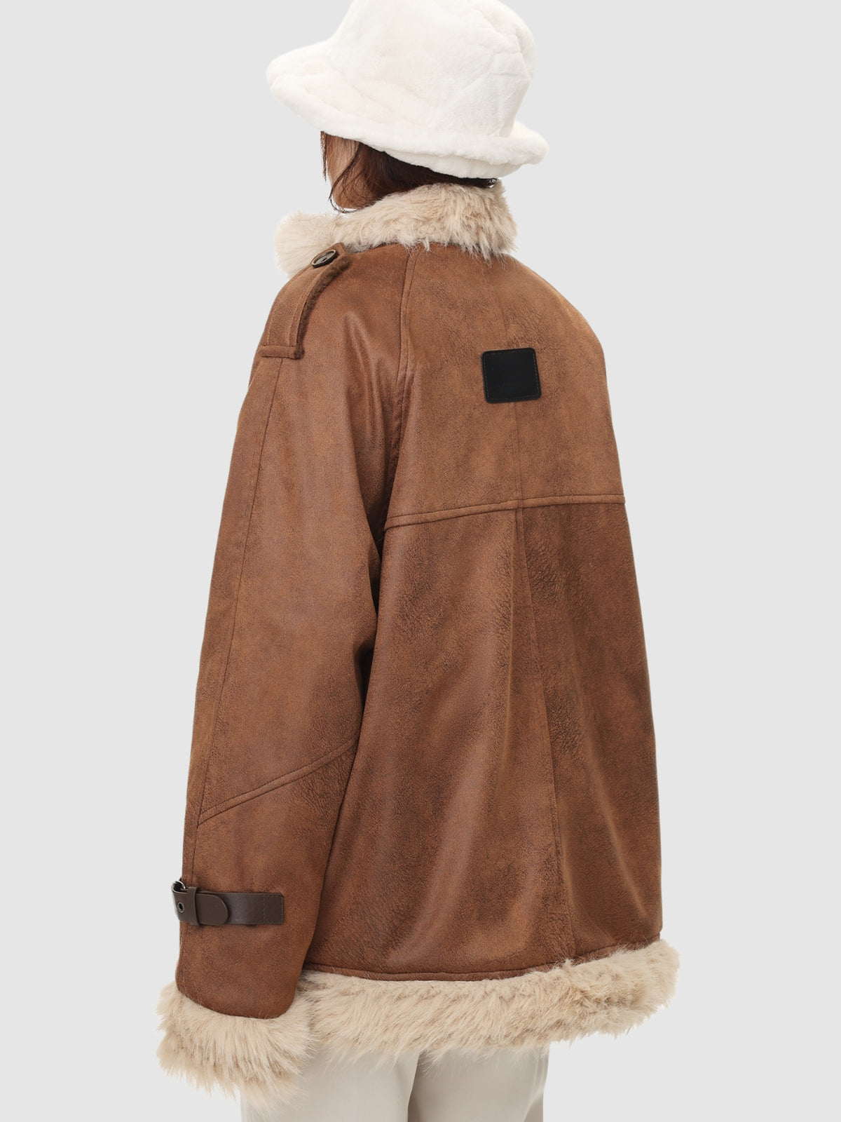 Retro One-Piece Wool Winter Fur Lamp Coat
