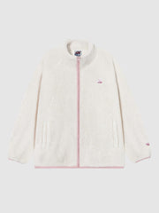 Loose Contrasting Color Edging Cotton Plush Jacket