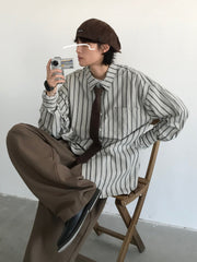 Long Sleeve Striped Casual Vintage Shirt