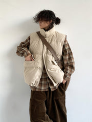 Corduroy Cotton Apricot Loose Vest