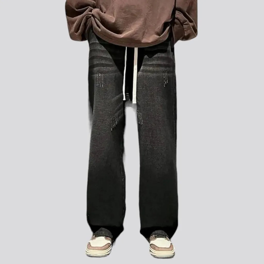 Whiskered men's stonewashed jeans