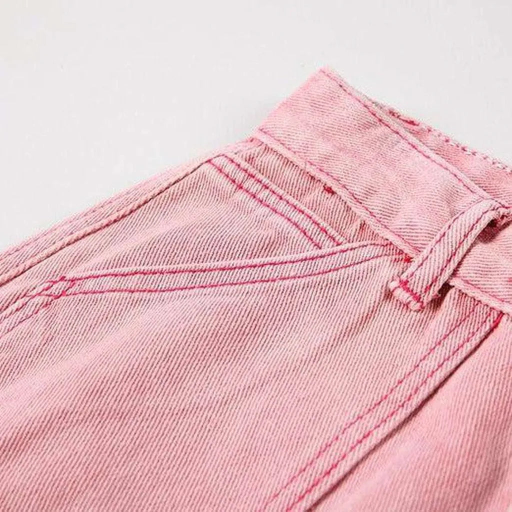 Vintage pink women's baggy jeans