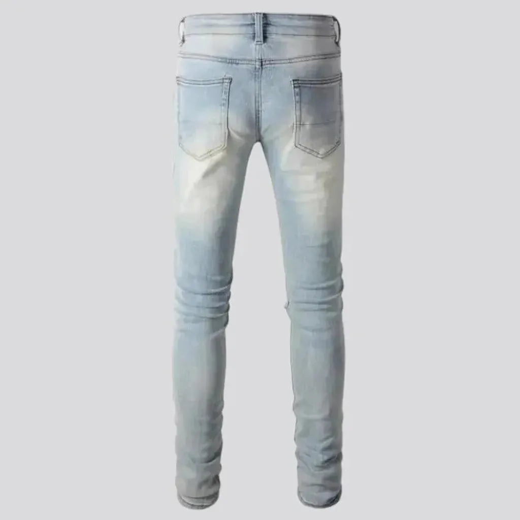 Distressed skinny jeans for men