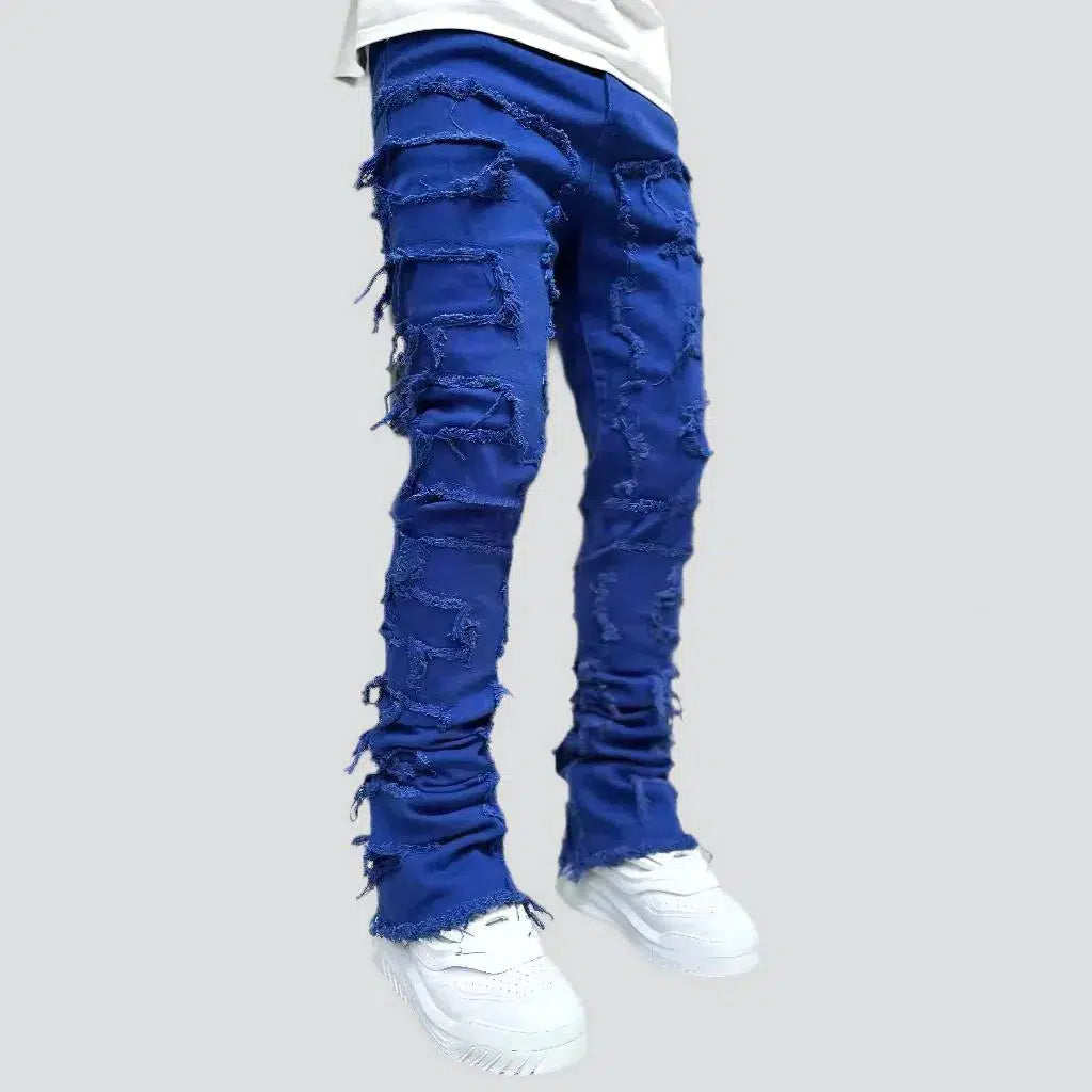 Floor-length street jeans for men