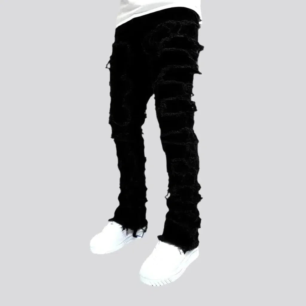 Floor-length street jeans for men