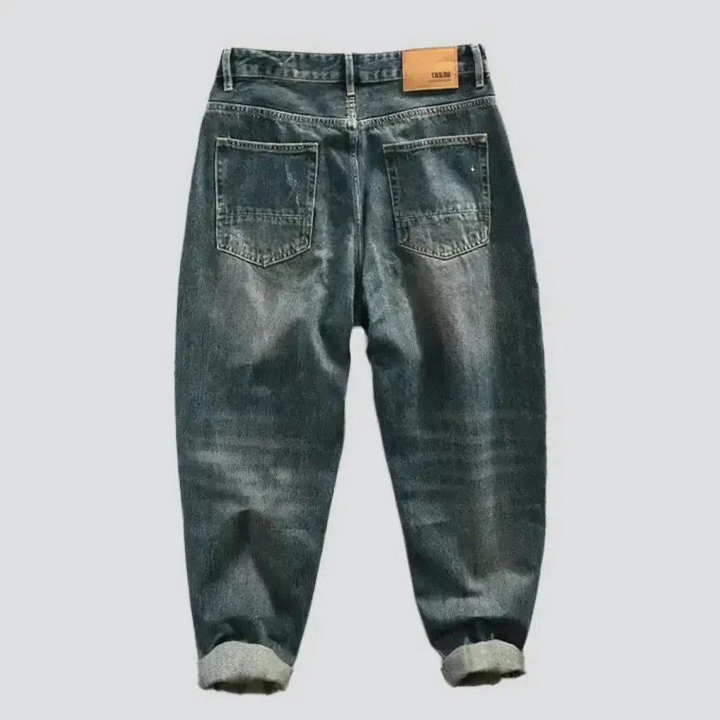 Whiskered fashion jeans for men