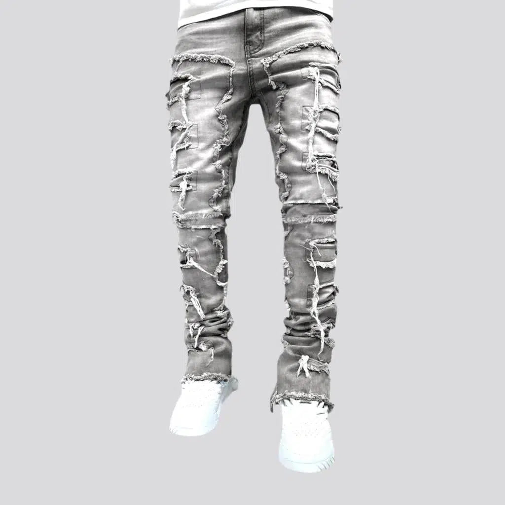 Floor-length street jeans for men