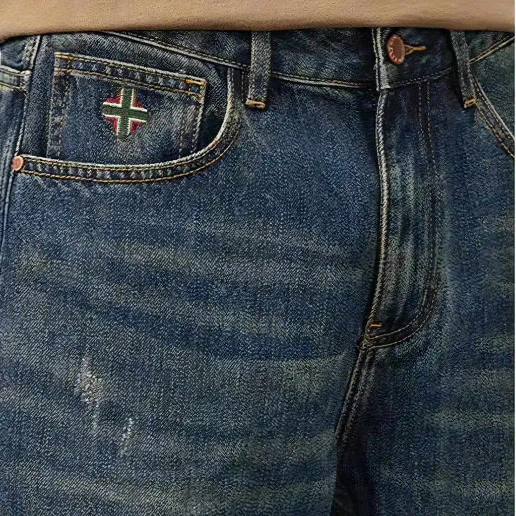 Whiskered fashion jeans for men
