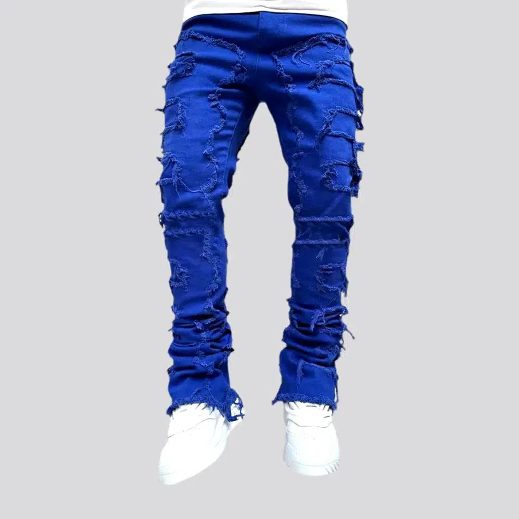 Floor-length street jeans for men