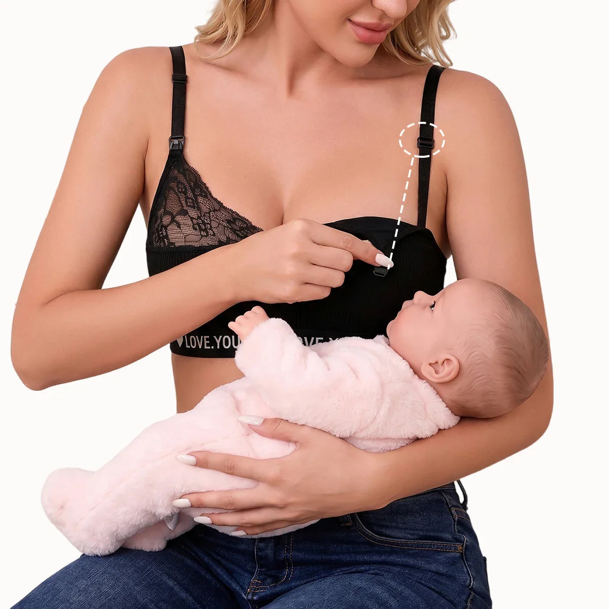 1pcs Black Women's Maternity Nursing Bra