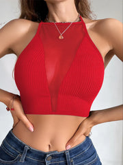 1pcs Red Style Sexy Women Camisole Breathable Ribbed Female Underwear