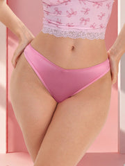 1pcs Women's Pink Satin Panties