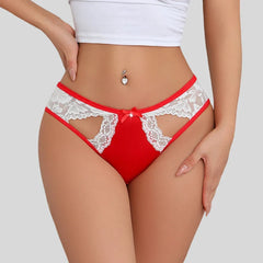 1pcs Women's Red White Lace Panties