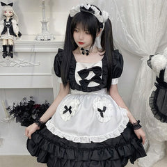 2 Colors Sweet Bows Maid Dress