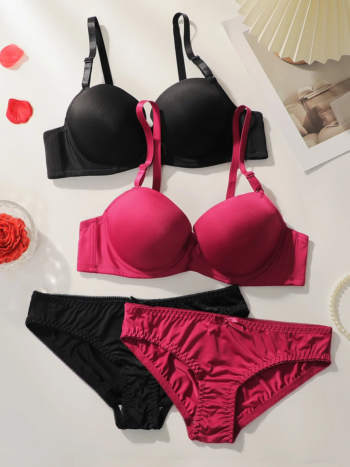 2-piece best-selling women's solid color lingerie