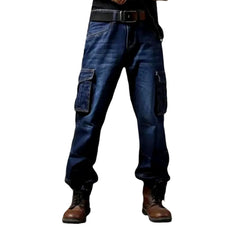 Durable stonewashed labor men's jeans