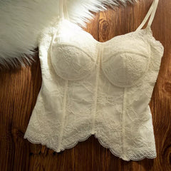 Hot Sale French Lace Camisole For Women Built-in Bra