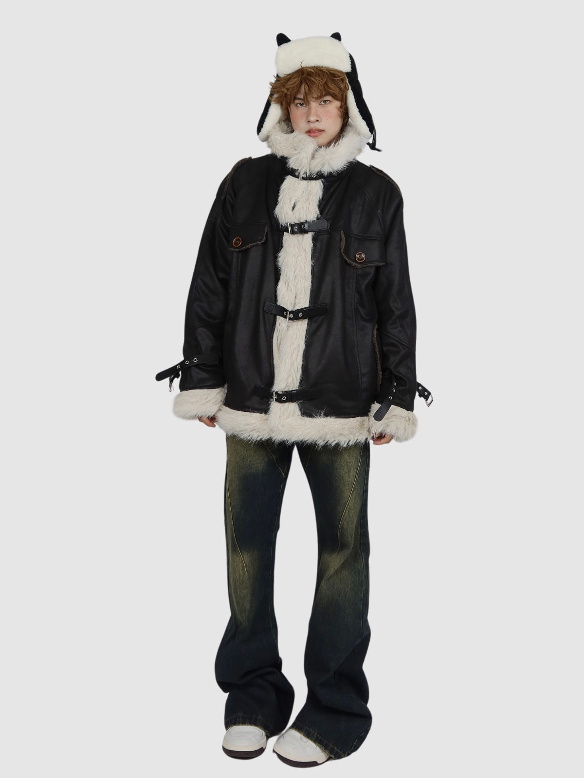 Retro One-Piece Wool Winter Fur Lamp Coat
