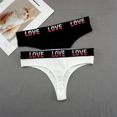 2PCS Gradual LOVE Cotton Thong